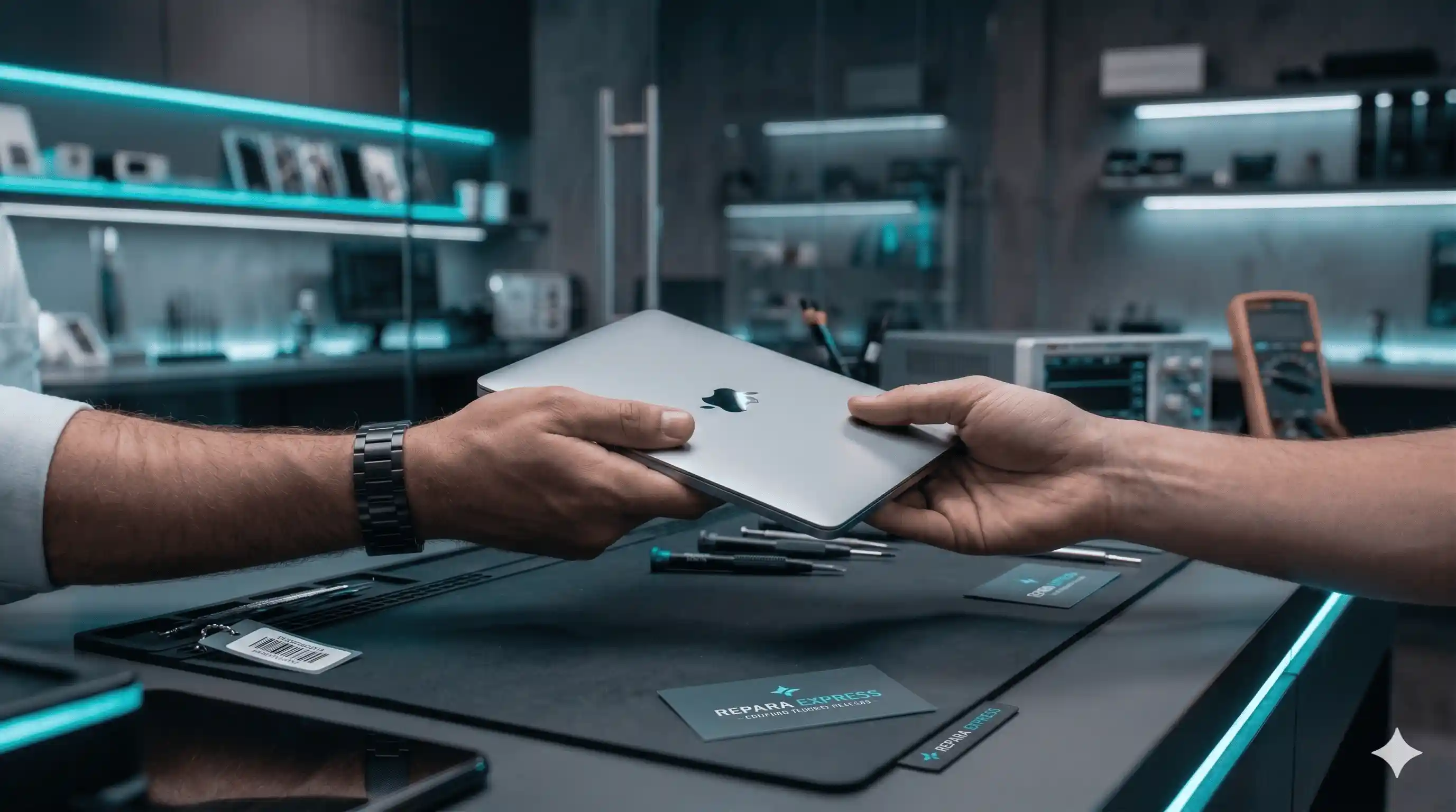 Entrega de MacBook reparado en Grupo GB